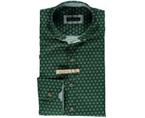 Orbis textil Orbis košile zelená s kulatým vzorem a límečkem 3934/57 dlouhý rukáv Varianta: 39/40 Zelená, 100% bavlna