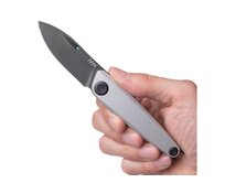 ANV Knives Nůž ANV Z050 DLC Černá, Hladké ostří, Dural Stříbrná / Slipjoint