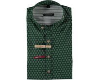 Orbis textil Orbis košile zelená s kulatým vzorem bez límečku 3934/57 dlouhý rukáv Varianta: 41/42 Zelená, 100% bavlna