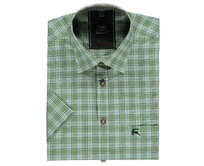 Orbis textil Orbis košile zelená kostkovaná 4154/55 krátký rukáv Varianta: 39/40 Zelená, Modrá, 100% bavlna