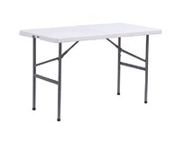 TENTino Skládací stůl 122x60 cm PŮLENÝ, bílý, STL122P