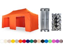 Nůžkový párty stan 4x8 m TENTino BIG HEXAGON Barva: 6A - ORANŽOVÁ 6A - ORANŽOVÁ