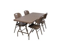 TENTino Zahradní set RATTAN - STŮL 180x76 PŮL + 4x ŽIDLE