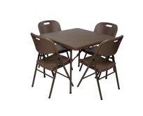 TENTino Zahradní set RATTAN - STŮL 86x86 + 4x ŽIDLE