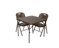 TENTino Zahradní set RATTAN - STŮL 86x86 + 2x ŽIDLE