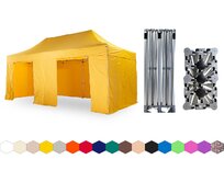 Nůžkový párty stan 4x8 m TENTino BIG HEXAGON EXTREME Barva: 4A - ŽLUTÁ 4A - ŽLUTÁ