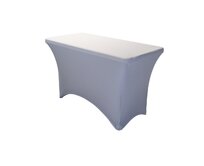 TENTino Skládací stůl 122x60 cm PŮLENÝ, bílý, STL122P Barva ubrusu: BÍLÁ / WHITE