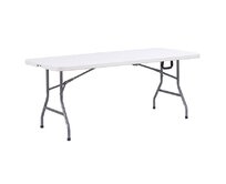 TENTino Skládací stůl 180x76 cm PŮLENÝ, bílý, STL180P