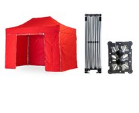 Nůžkový párty stan 3x4,5 m TENTino SMALL HEXAGON Barva opláštění: 7A - ČERVENÁ