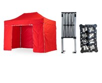 Nůžkový párty stan 2x4 m TENTino SMALL HEXAGON Barva opláštění: 7A - ČERVENÁ