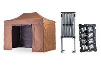 Nůžkový párty stan 2x4 m TENTino SMALL HEXAGON Barva opláštění: 10A - HNĚDÁ
