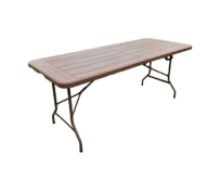 TENTino Skládací stůl IMITACE DŘEVA 152x70 cm PŮLENÝ