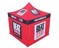 TENTino SET - Nůžkový párty stan 4x6 m /6 s jednostranným potiskem Typ konstrukce: BIG HEXAGON, Potisk: střecha + 3x bočnice, Gramáž polyesteru: 230 g/m2