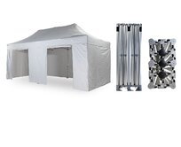 Nůžkový párty stan 3x6 m /6 noh TENTino BIG HEXAGON EXTREME Barva opláštění: 1A - BÍLÁ