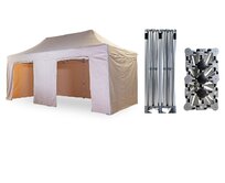 Nůžkový párty stan 3x6 m /6 noh TENTino BIG HEXAGON EXTREME Barva opláštění: 3A - BÉŽOVÁ