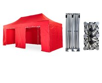 Nůžkový párty stan 3x6 m /6 noh TENTino BIG HEXAGON EXTREME Barva opláštění: 7A - ČERVENÁ