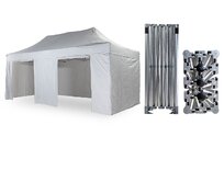 Nůžkový párty stan 3x6 m /4 nohy TENTino BIG HEXAGON Barva opláštění: 1A - BÍLÁ