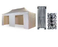 Nůžkový párty stan 3x6 m /4 nohy TENTino BIG HEXAGON Barva opláštění: 2A - KRÉMOVÁ