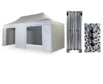 Nůžkový párty stan 3x6 m /4 nohy TENTino BIG HEXAGON Barva opláštění: 5A - ŠEDÁ