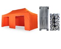Nůžkový párty stan 3x6 m /4 nohy TENTino BIG HEXAGON Barva opláštění: 6A - ORANŽOVÁ