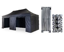 Nůžkový párty stan 3x6 m /4 nohy TENTino BIG HEXAGON Barva opláštění: 11A - ČERNÁ