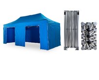 Nůžkový párty stan 3x6 m /4 nohy TENTino BIG HEXAGON Barva opláštění: 12A - SVĚTLE MODRÁ