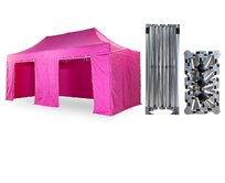 Nůžkový párty stan 3x6 m /4 nohy TENTino BIG HEXAGON Barva opláštění: 14A - RŮŽOVÁ