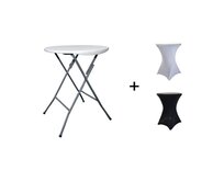 AKCE! Bistro stolek koktejlový 60 cm s ubrusem ZDARMA Barva ubrusu: ČERNÁ / BLACK