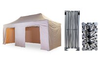 Nůžkový párty stan 3x6 m /4 nohy TENTino BIG HEXAGON Barva opláštění: 3A - BÉŽOVÁ