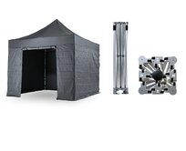 Nůžkový párty stan 3x3 m TENTino BIG HEXAGON EXTREME Barva opláštění: 17A - ANTRACIT