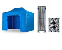 Nůžkový párty stan 3x4,5 m TENTino BIG HEXAGON Barva opláštění: 12A - SVĚTLE MODRÁ