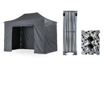 Nůžkový párty stan 3x4,5 m TENTino BIG HEXAGON Barva opláštění: 17A - ANTRACIT