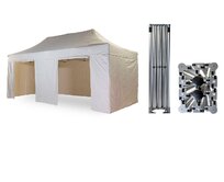 Nůžkový párty stan 4x6 m /4 nohy TENTino BIG HEXAGON Barva opláštění: 2A - KRÉMOVÁ
