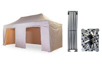 Nůžkový párty stan 4x6 m /4 nohy TENTino BIG HEXAGON Barva opláštění: 3A - BÉŽOVÁ