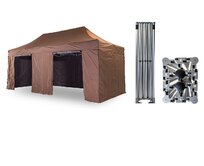 Nůžkový párty stan 4x6 m /4 nohy TENTino BIG HEXAGON Barva opláštění: 10A - HNĚDÁ