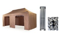 Nůžkový párty stan 4x6 m /4 nohy TENTino BIG HEXAGON Barva opláštění: 10B - SVĚTLE HNĚDÁ