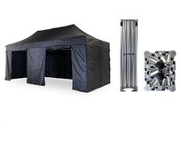Nůžkový párty stan 4x6 m /4 nohy TENTino BIG HEXAGON Barva opláštění: 11A - ČERNÁ
