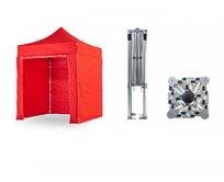 Nůžkový párty stan 2x2 m TENTino BIG HEXAGON Barva opláštění: 7A - ČERVENÁ