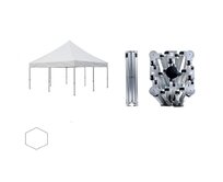 Nůžkový párty stan 6x6 m TENTino BIG HEXAGON EXTREME Barva opláštění: 11A - ČERNÁ