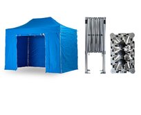 Nůžkový párty stan 2x4 m TENTino BIG HEXAGON Barva opláštění: 12A - SVĚTLE MODRÁ