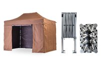 Nůžkový párty stan 2x4 m TENTino BIG HEXAGON EXTREME Barva opláštění: 10A - HNĚDÁ