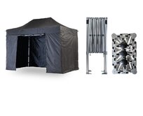 Nůžkový párty stan 2x4 m TENTino BIG HEXAGON EXTREME Barva opláštění: 11A - ČERNÁ