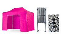 Nůžkový párty stan 2x4 m TENTino BIG HEXAGON Barva opláštění: 14A - RŮŽOVÁ