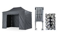 Nůžkový párty stan 2x4 m TENTino BIG HEXAGON EXTREME Barva opláštění: 17A - ANTRACIT