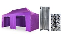 Nůžkový párty stan 3x6 m /4 nohy TENTino BIG HEXAGON Barva opláštění: 15A - FIALOVÁ