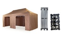 Nůžkový párty stan 3x6 m TENTino SMALL HEXAGON Barva opláštění: 10B - SVĚTLE HNĚDÁ