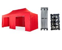 Nůžkový párty stan 3x6 m TENTino SMALL HEXAGON Barva opláštění: 7A - ČERVENÁ