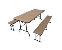 TENTino Plastový pivní set skládací WOOD - 180 cm