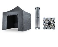 Nůžkový párty stan 3x3 m TENTino BIG HEXAGON Barva opláštění: 17A - ANTRACIT