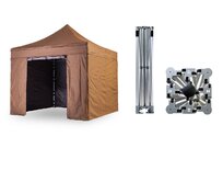 Nůžkový párty stan 3x3 m TENTino BIG HEXAGON EXTREME Barva opláštění: 10A - HNĚDÁ